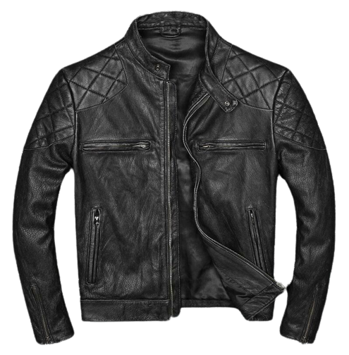 thumbnail image 2 of Men's Vintage Distressed PU Leather Jacket - Racer Biker Style Casual Spencer For Fall & Winter 2 of 13