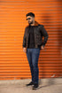 G-1 Navy Distress Black Bomber Leather Jacket