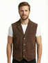 Men Chris French Lapel Real Suede Leather Vest Style - 629