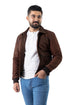 Aviator Bomber Brown Leather Jacket