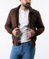 Aviator Bomber Brown Leather Jacket