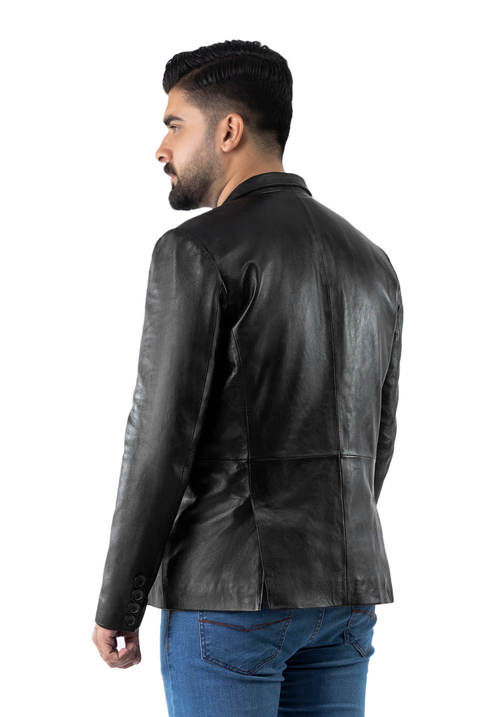 Men Erise Real Leather Blazer Two Button Coat Style - 716-A