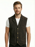 Men Chris French Lapel Real Suede Leather Vest Style - 629
