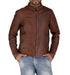 Men Alex Cafe Racer Brown Real Leather Jacket Style - 777