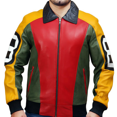Men Seinfeld Michael Hoban 8 ball Bomber Jacket Real Leather Style - 396