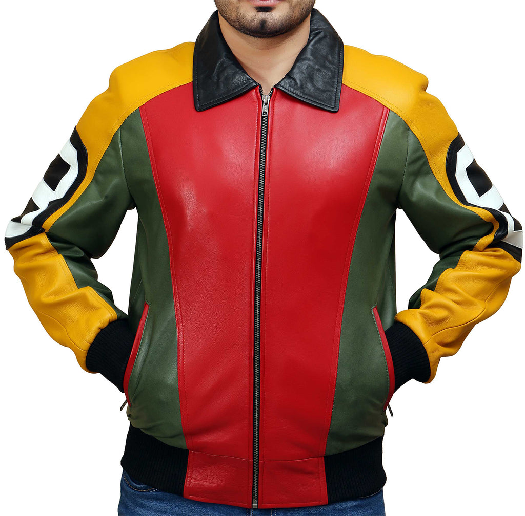Men Seinfeld Michael Hoban 8 ball Bomber Jacket Real Leather Style - 396