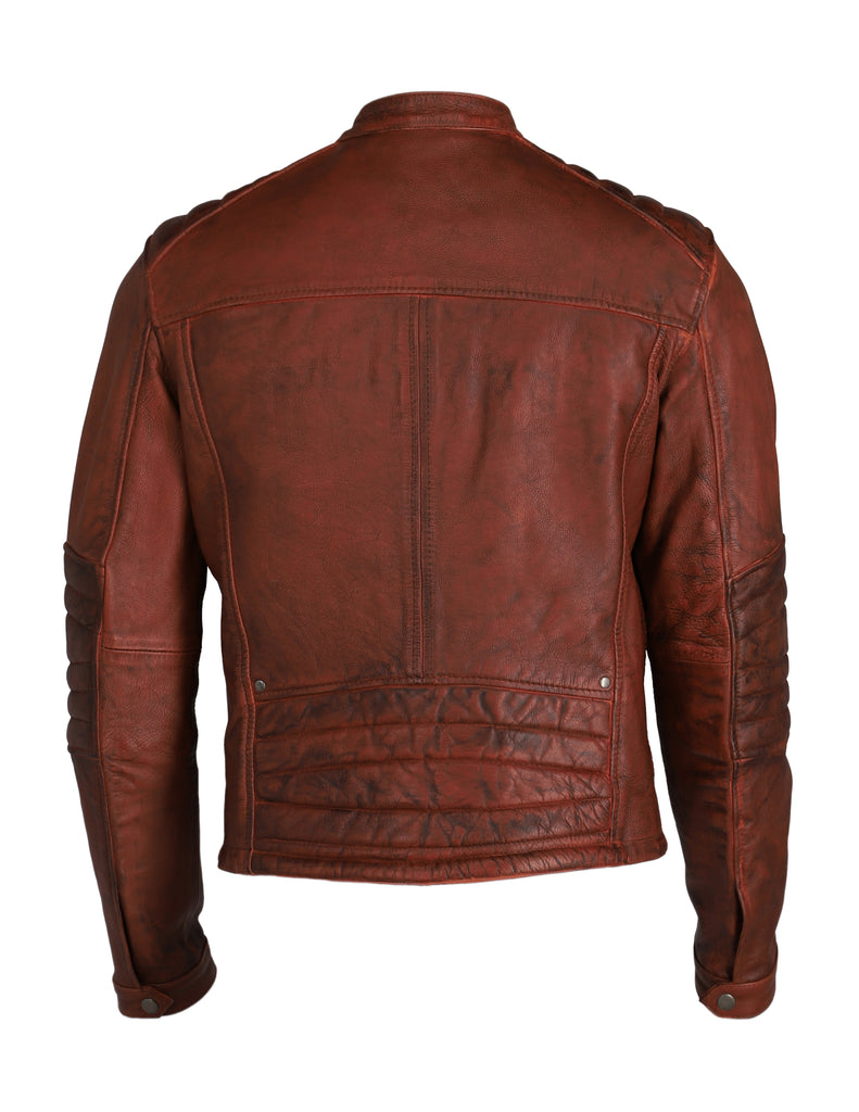 Men A-Fly Cafe Racer Brown Real Leather Jacket Style - 310