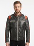 Men AFN Biker Vintage Cafe Racer Distressed Black Leather Jacket Style - 434