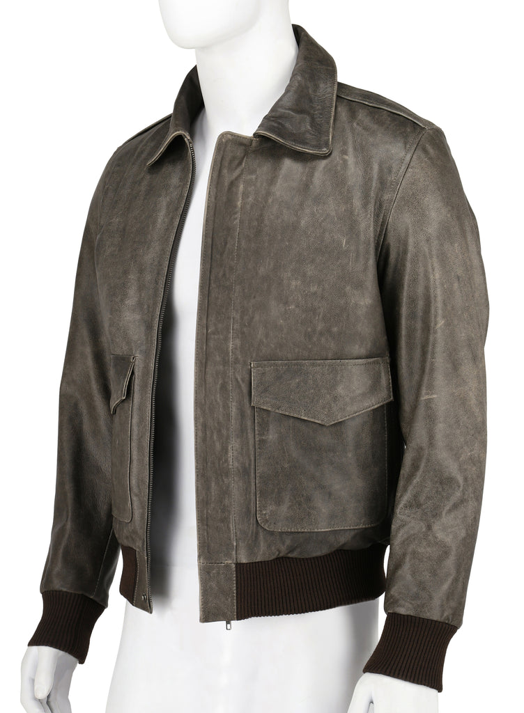 Men A-2 Real Leather Flight Bomber Jacket - 420
