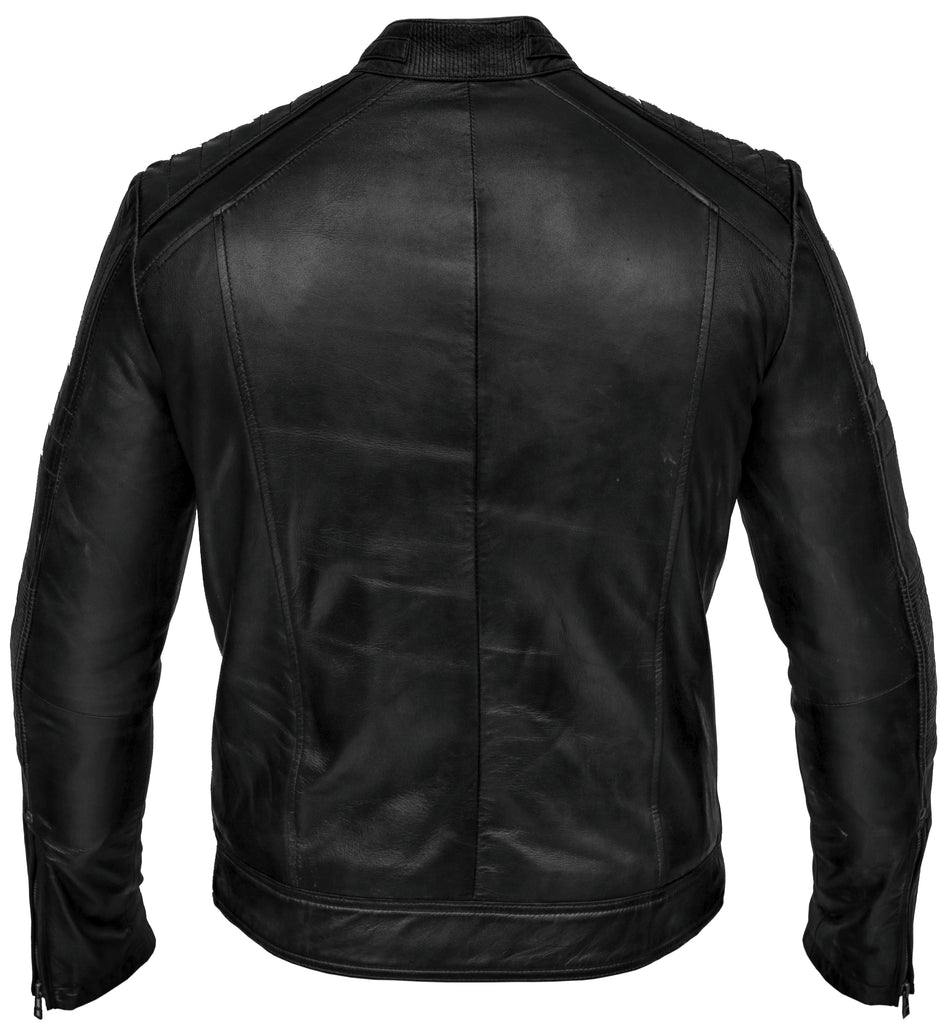Men Cafe Racer Biker Real Leather Jacket Style - 298