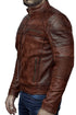 Men Cafe Racer Biker Real Leather Jacket Style - 298