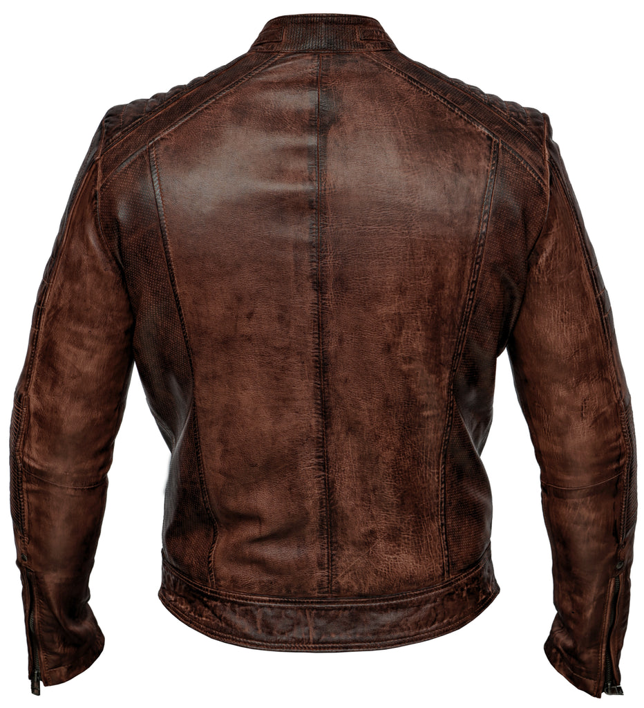 Men Cafe Racer Biker Real Leather Jacket Style - 298