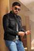Men Betler Distress Black Real Leather Jacket Style - 852