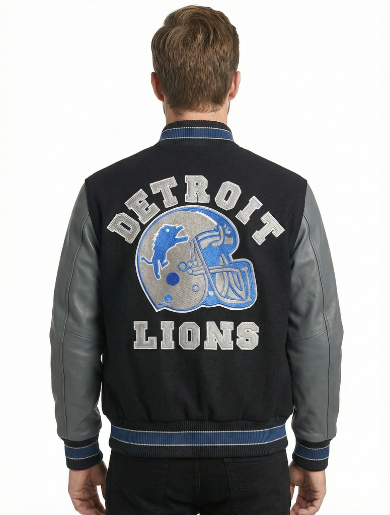 Men Beverly Hills Cop Detroit Lions Varsity Jacket style - 252