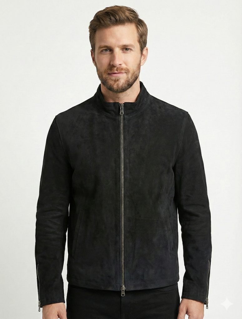 Men JB Suede Biker Leather Jacket Style - 95