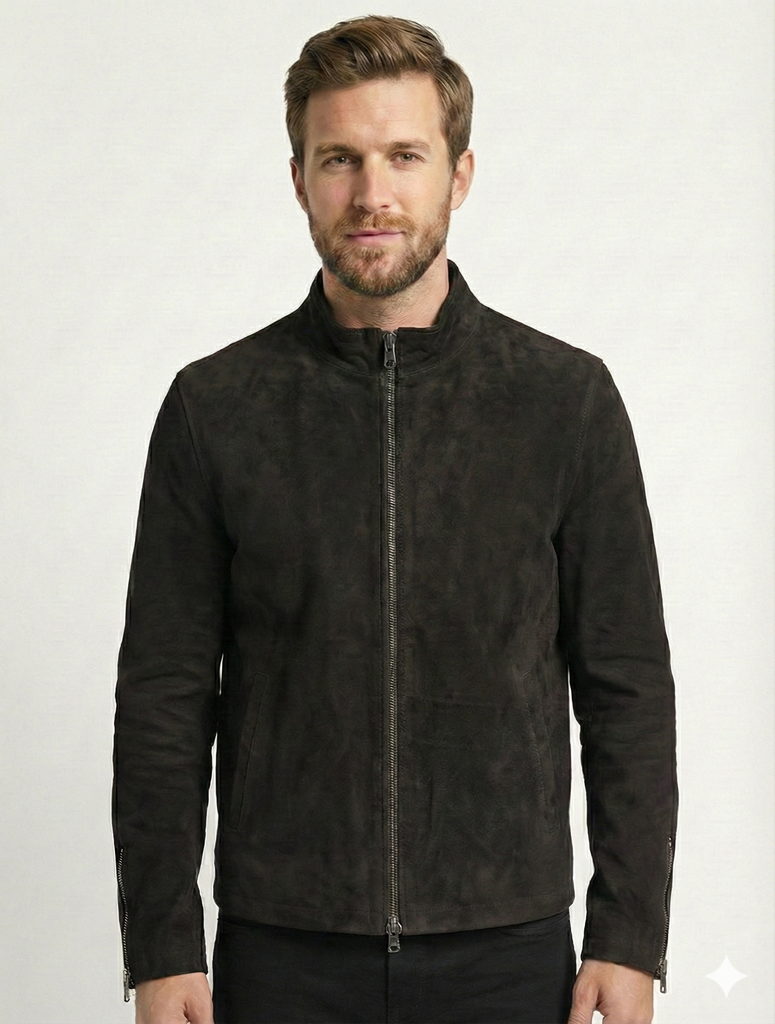 Men JB Suede Biker Leather Jacket Style - 95
