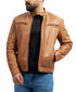 Men Brent Biker Real Leather Jacket Style - 873