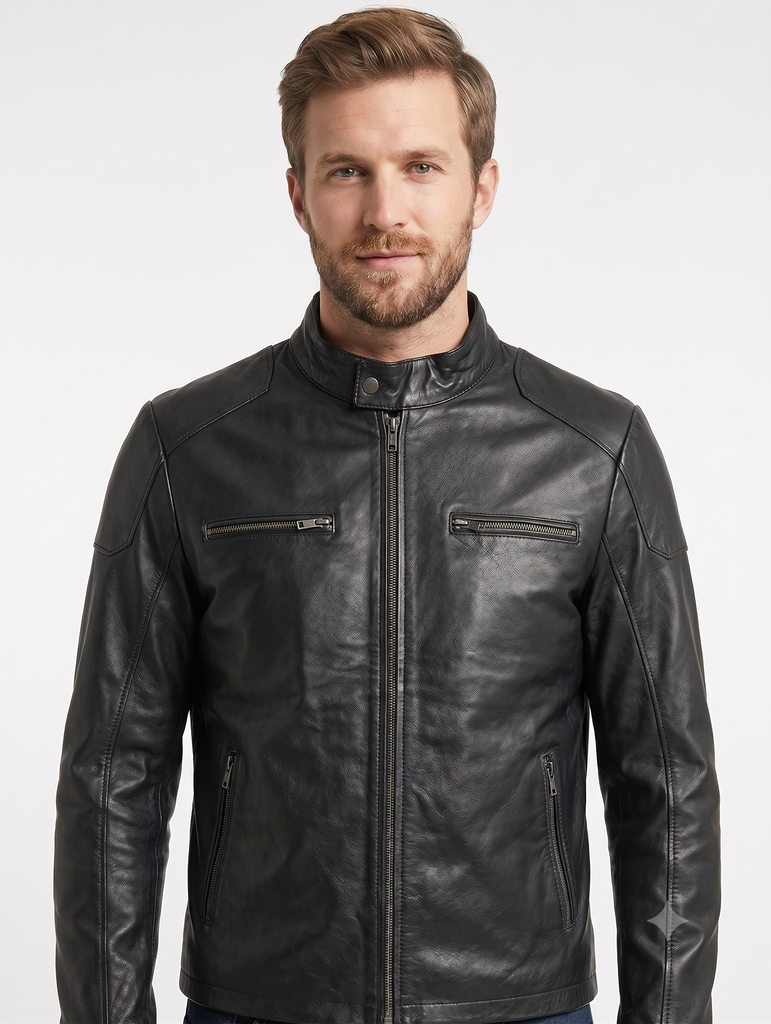Men Captain America Civil War Black Leather Jacket Style - 39