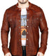 Men Chalk Rustic Brown lamb Skin Soft Leather Shirt Style - 643