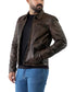 Men Collegan Waxed Brown Buffalo Real Leather Jacket Style - 905