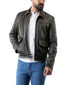 Men Collegan Black Cracker Real Leather Jacket Style - 905