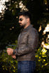 Men Collegan Black Cracker Real Leather Jacket Style - 905