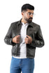 Men Collegan Black Cracker Real Leather Jacket Style - 905