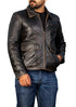 Men Collegan Distress Black Real Leather Jacket Style - 905