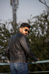 Men Collegan Distress Black Real Leather Jacket Style - 905