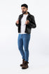 Men Collegan Distress Black Real Leather Jacket Style - 905