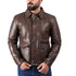 Men Raiders of The Lost Indiana Jacket Vintage Brown Distressed Leather Harrison Jacket Style - 998
