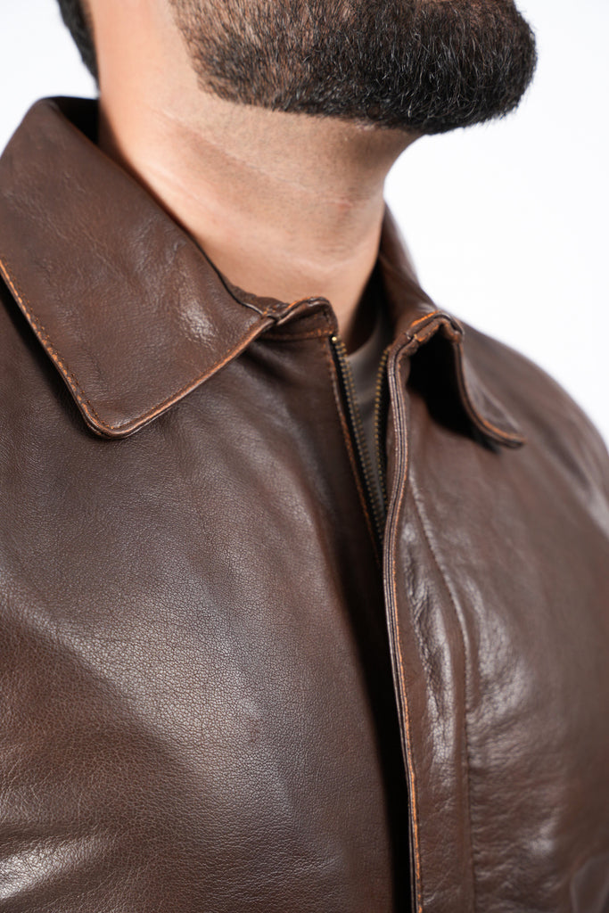 Men Raiders of The Lost Indiana Jacket Vintage Brown Distressed Leather Harrison Jacket Style - 998