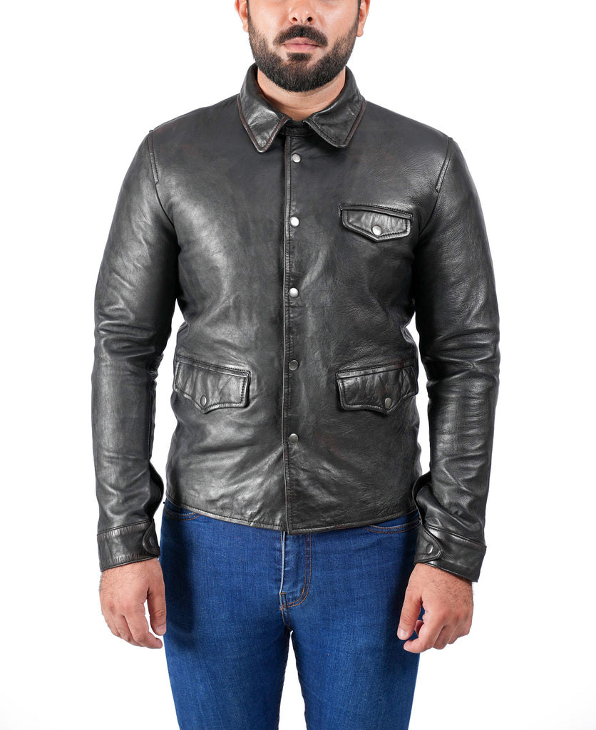 Men YRTC Biker Cafe Racer Leather Jacket Style - 957