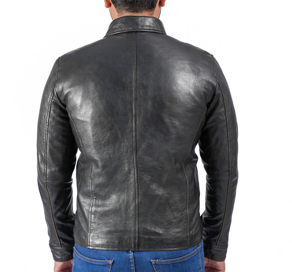 Men YRTC Biker Cafe Racer Leather Jacket Style - 957