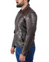 Men Collegan Waxed Brown Real Leather Jacket Style - 905