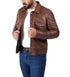 Men CDC Brown Shirt Style Waxed Leather Jacket Style - 959