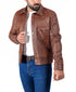 Men CDC Brown Shirt Style Waxed Leather Jacket Style - 959