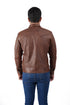 Men CDC Brown Shirt Style Waxed Leather Jacket Style - 959