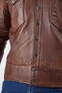 Men CDC Brown Shirt Style Waxed Leather Jacket Style - 959