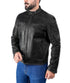 Men FNR Distress Black Biker Real Leather Jacket Style - 705