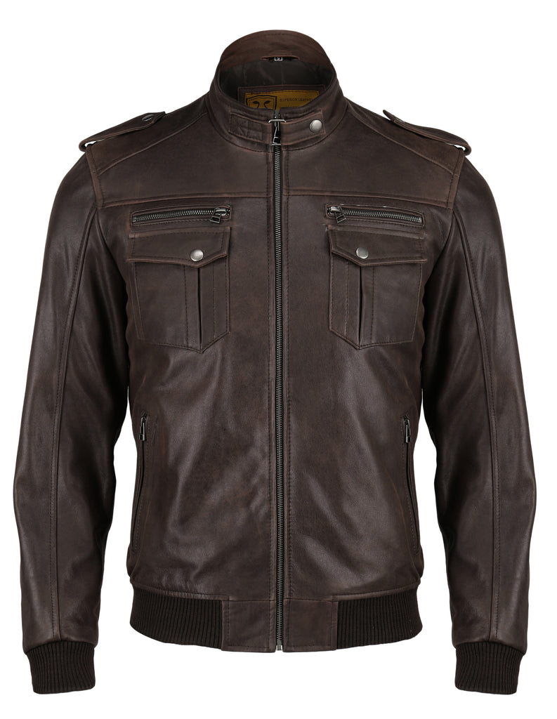 Men Favor Bomber Real Leather Jacket Style - 849
