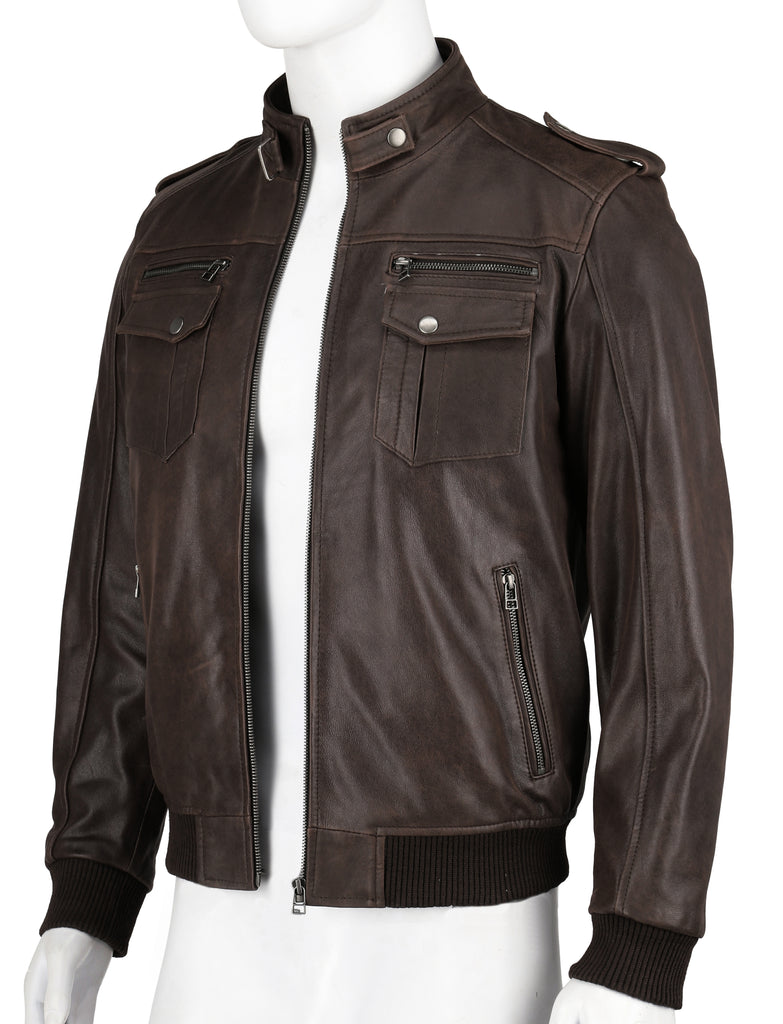 Men Favor Bomber Real Leather Jacket Style - 849