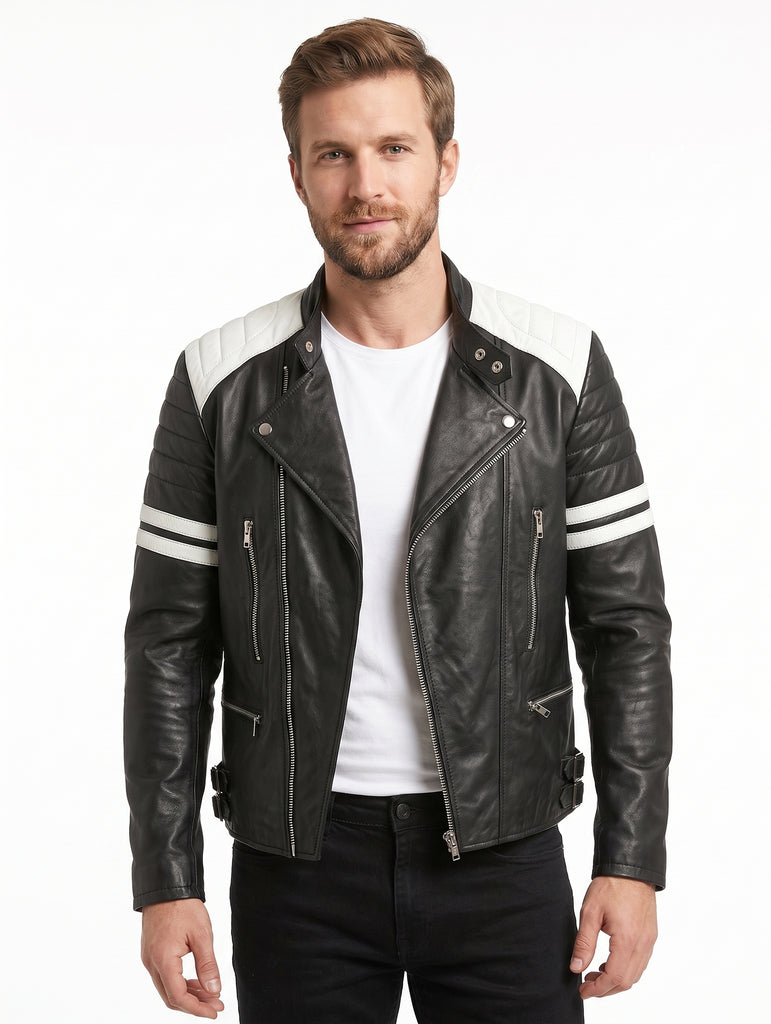 Men Fight Club Biker Real Leather Jacket Style - 72