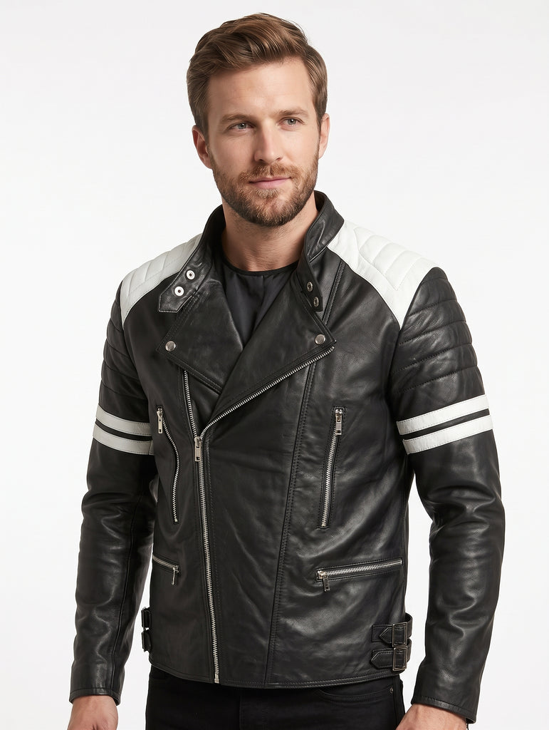 Men Fight Club Biker Real Leather Jacket Style - 72