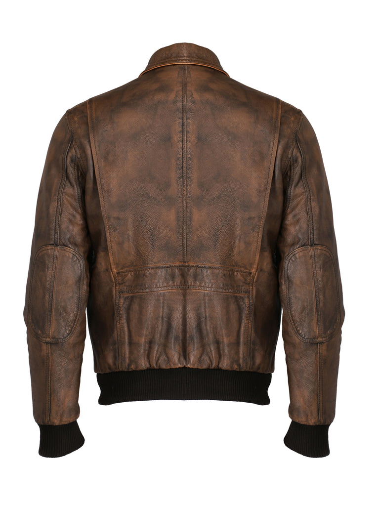 G-1 Navy Flight Brown Distress Bomber Leather Jacket