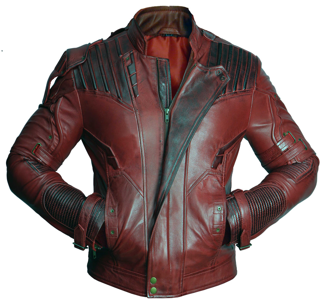 Men Guardians of the Galaxy 2 Star Lord Chris Pratt Real Leather Jacket Style - 416