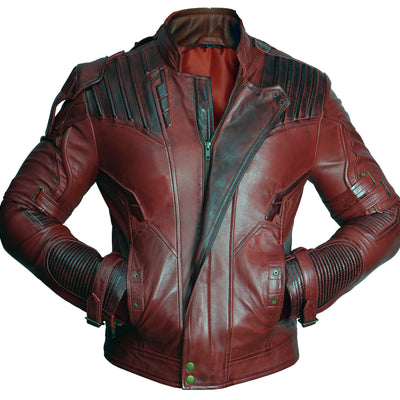 Men Guardians of the Galaxy 2 Star Lord Chris Pratt Real Leather Jacket Style - 416