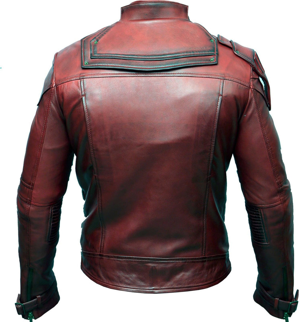 Men Guardians of the Galaxy 2 Star Lord Chris Pratt Real Leather Jacket Style - 416
