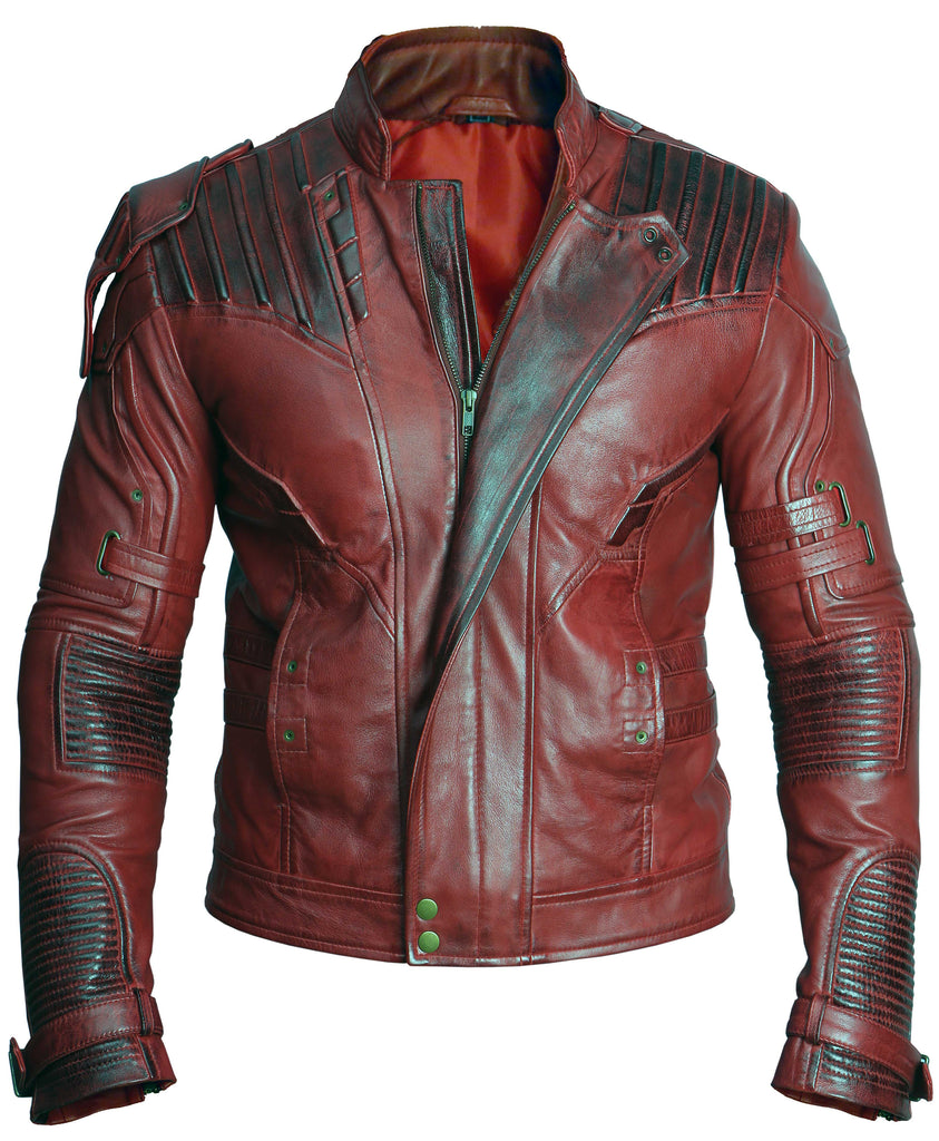 Men Guardians of the Galaxy 2 Star Lord Chris Pratt Real Leather Jacket Style - 416