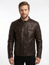 Men British Model Cafe Racer Biker Leather Jacket Style - 744